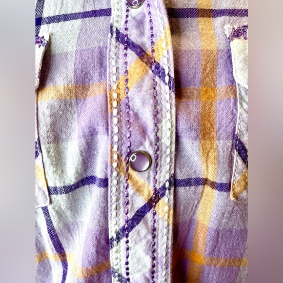 Cumberland Outfitters retro style  plaid western short sleeve shirt, embroidery - Picture 7 of 13